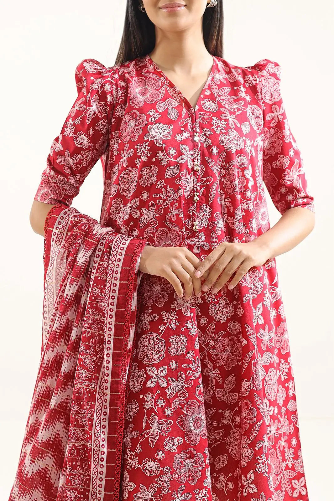 Libada Wears Unstitched Printed Lawn 3 Piece With Zari Dupatta Libada Wears